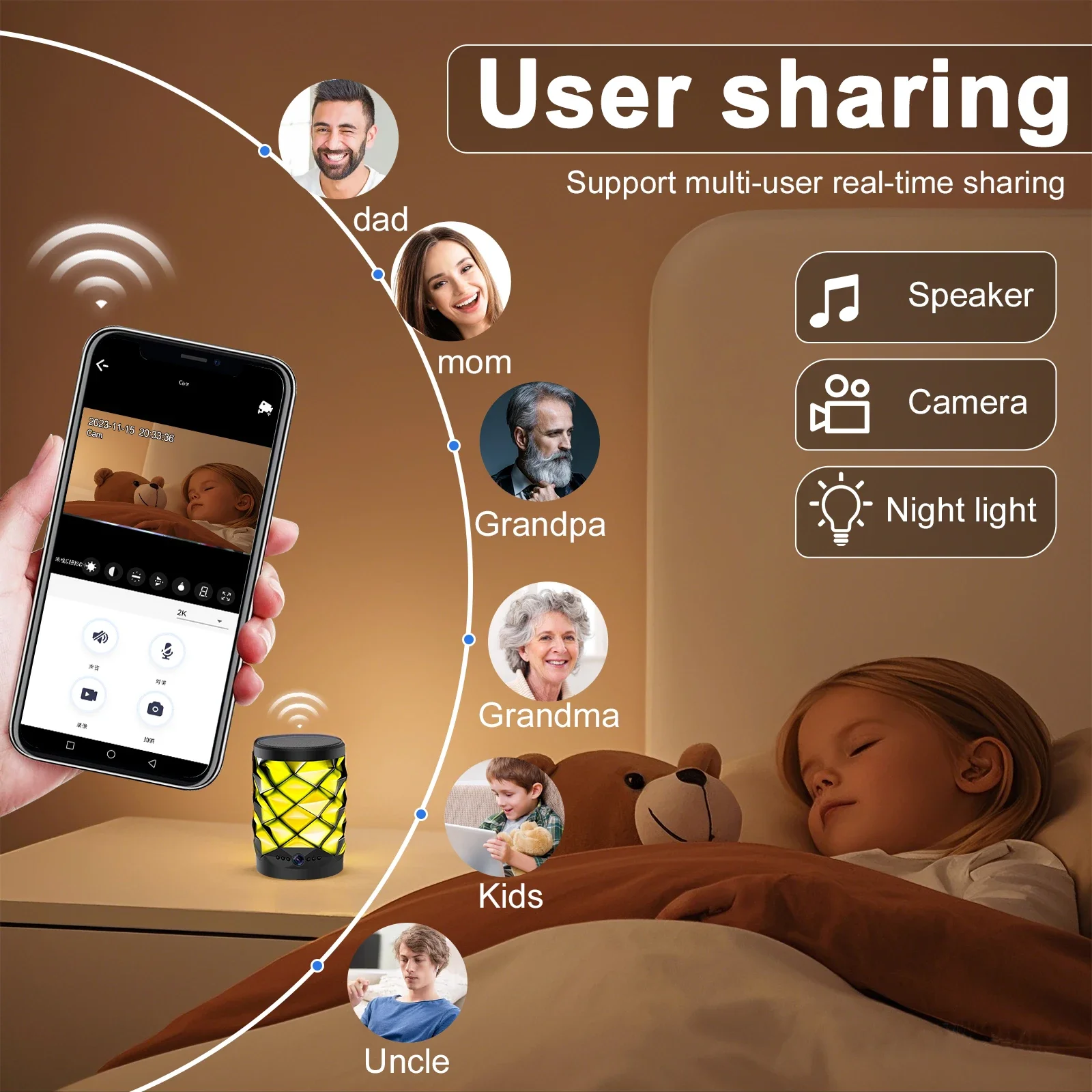 compact home surveillance camera shown from front