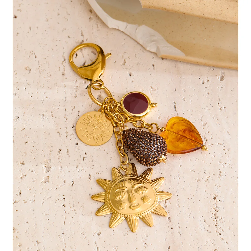Yhpup Stainless Steel Resin Fashion Accessories Chain Pendant