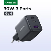 UGREEN 30W GaN Charger 3 Ports PD 3.0 USB C Charger For iPhone 17 16 15 Pro Samsung S25 Xiaomi Tablet iPad Air Pro Phone Charger