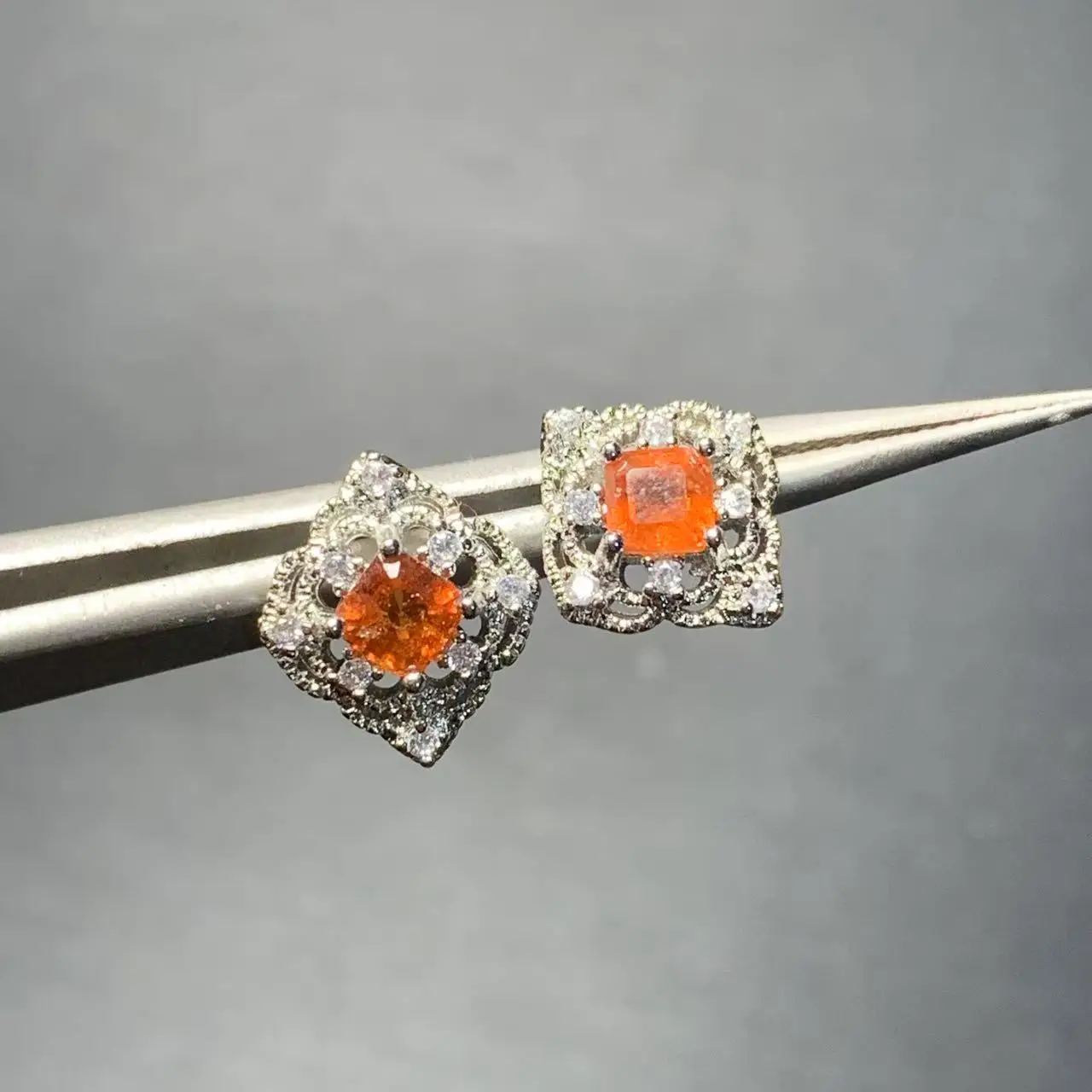 Natural Garnet stainless steel Stud Earrings for women Jewelry Gift Prevent allergy gem jewelry Genuine Red Stone