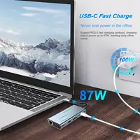 USB C HUB, USB C Adapter Dongle with 4K HDMI/VGA/Type C PD/RJ45/ SD/TF Card Reader For MacBook Pro/Air M1 iPad 2