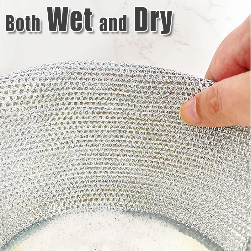 Metal Wire Cleaning Cloth Kitchen Stovetop NonGreasy Dishcloth Mesh Daily  Use Wire Cleaning Cloth - AliExpress
