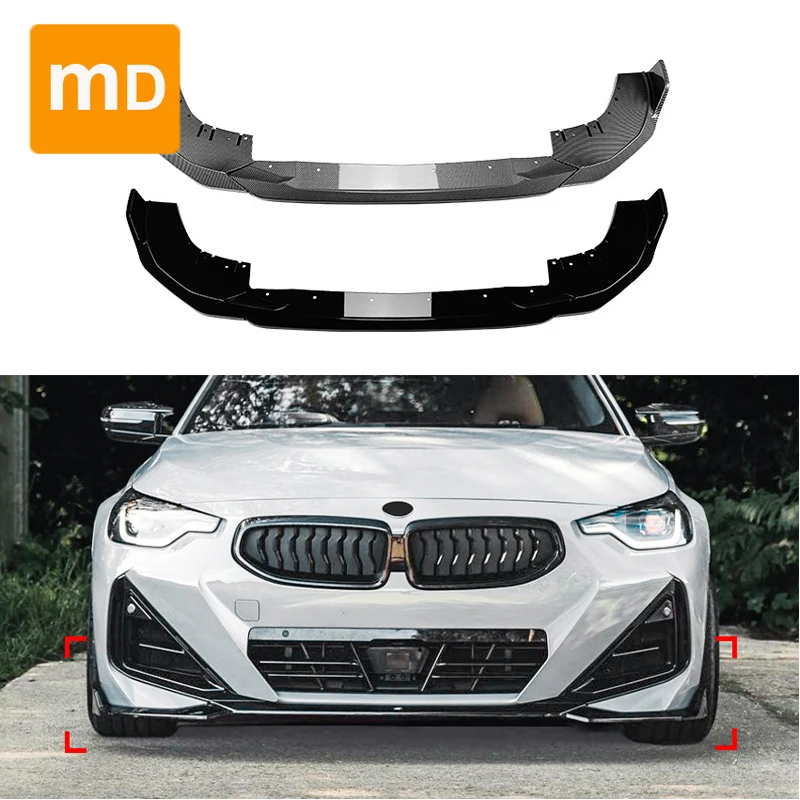 

Gloss Black Front Bumper Lip Diffuser Spoiler Splitter Body Kit Guards For BMW 2 Series Coupe G42 M Sport 2022 Car Accessories