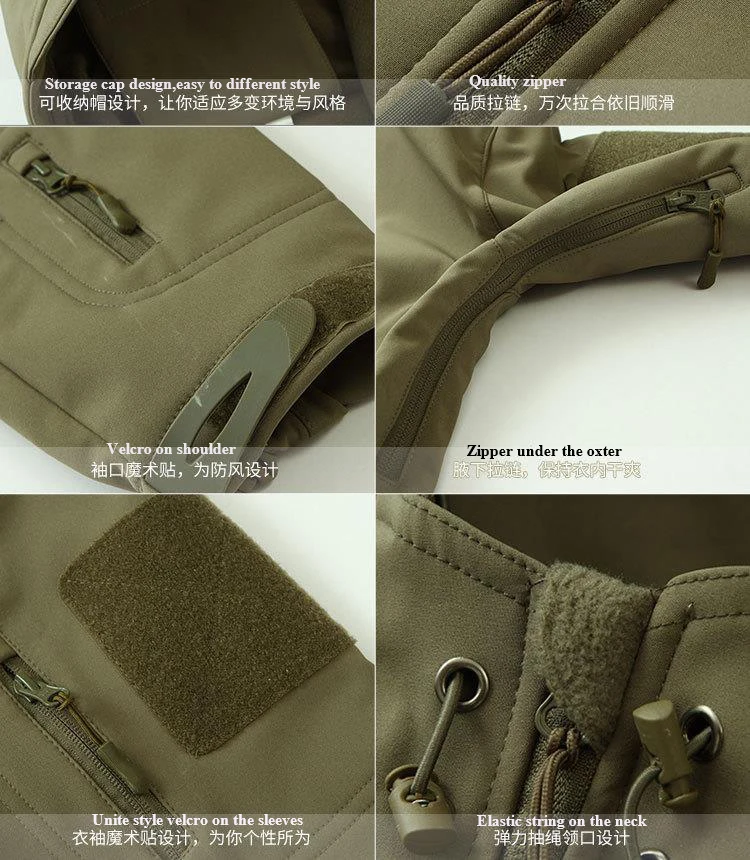 Tactical Outdoor Combat Men's Jacket Outfit Fleece Warm Suit Warm Keeping Suit Hunting Clothes Soft Shell Militry Uniform