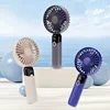 Portable Fan, 6 Speeds Personal Fan with Base, Digital Display, Lash Fan Makeup Fan Handheld/Neck/Desk Fan for Outdoor Indoor 1