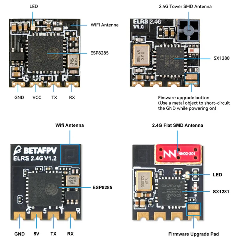 Récepteur BETAFPV ELRS Lite 2.4GHz Nano RX pour drone FPV micro