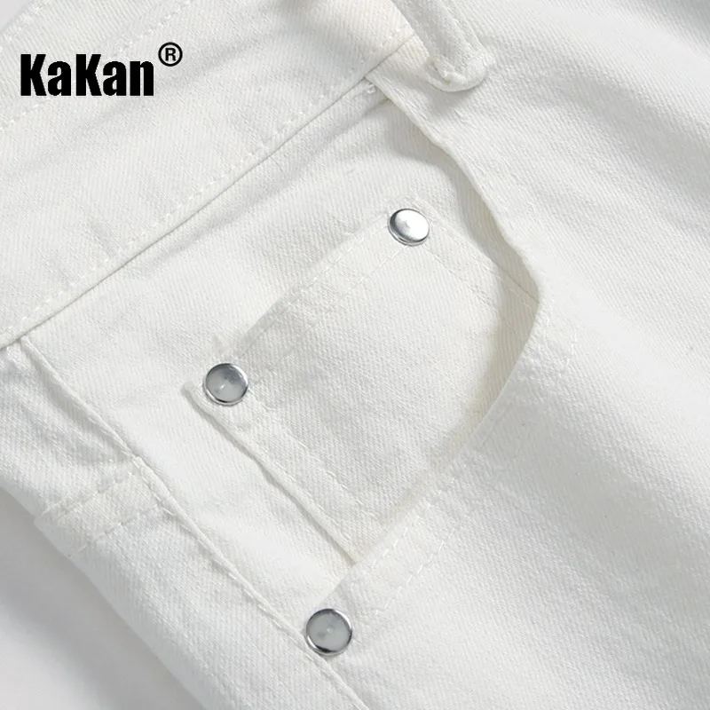 Kakan - European and American New Hanging Dye Gradual Yellow Elastic Jeans for Men, Original Elastic Slim Fit Jeans K87-F815