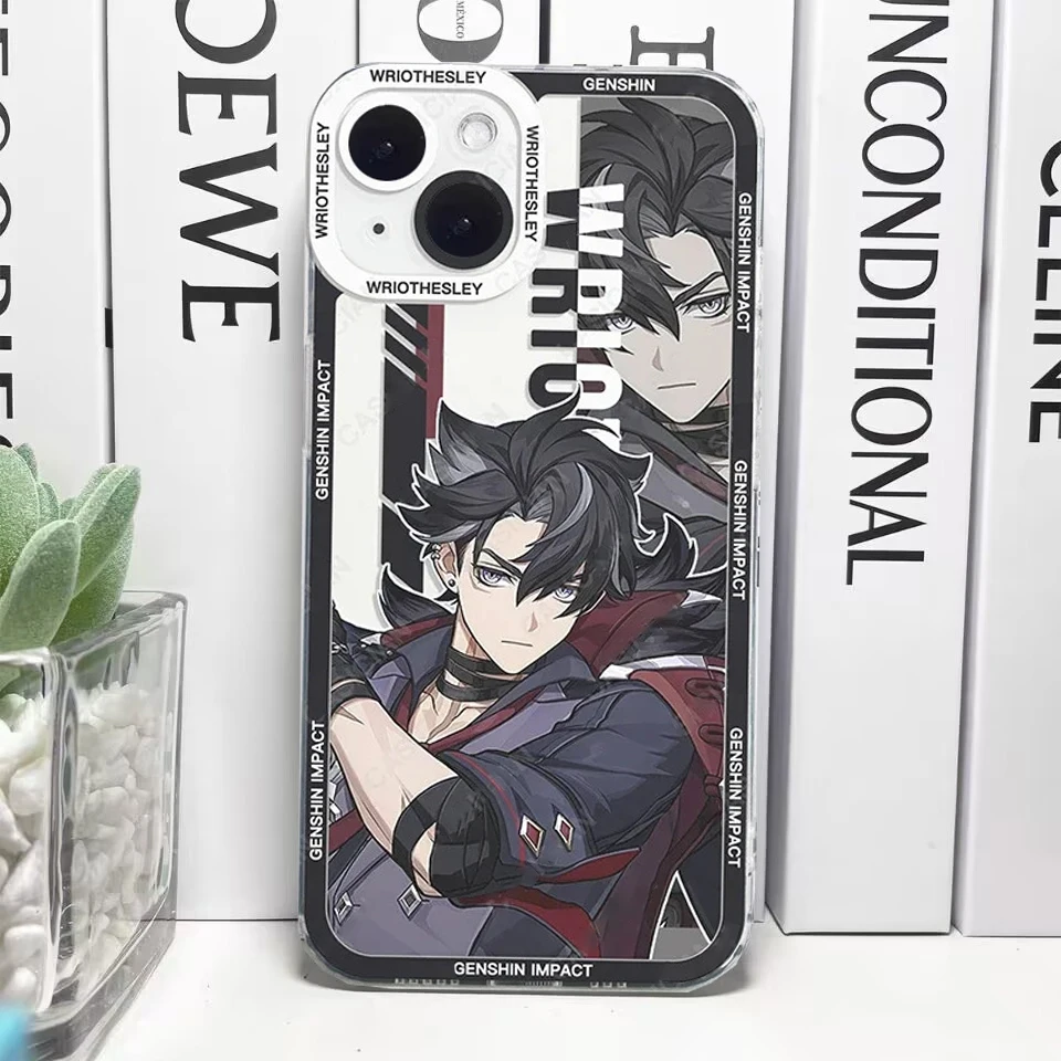 Genshin Impact Soft TPU Phone Case Featuring Xiao, Columbina, HuTao, and Furina