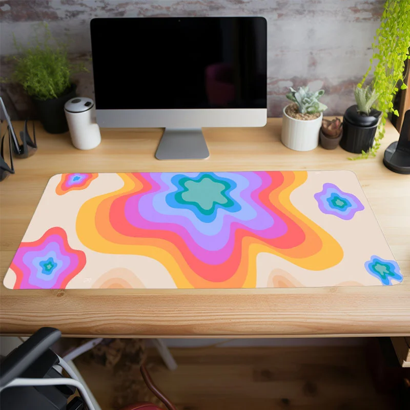 

Colored Star Aesthetic Large Gaming Mouse Pad Office Desk Mat Computer Keyboard Pad Non-slip Office Desk Room Decor Accessories