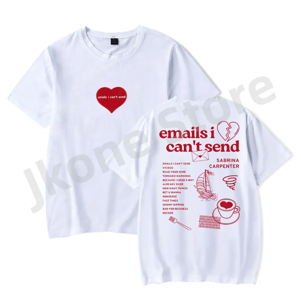 

Sabrina Carpenter Emails I Can't Send Merch T-shirts New Logo Women Men Fashion Casual Short Sleeve Tee