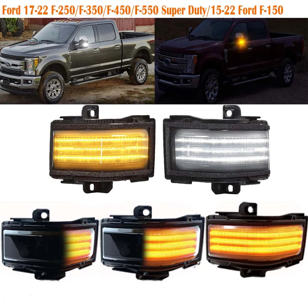 

Dynamic Led Parking Lamps Side Marker Mirror Turn Signal Canbus For Ford F-150 F-250 F-350 F-450 F-550 Super Duty 2017 2018-2023