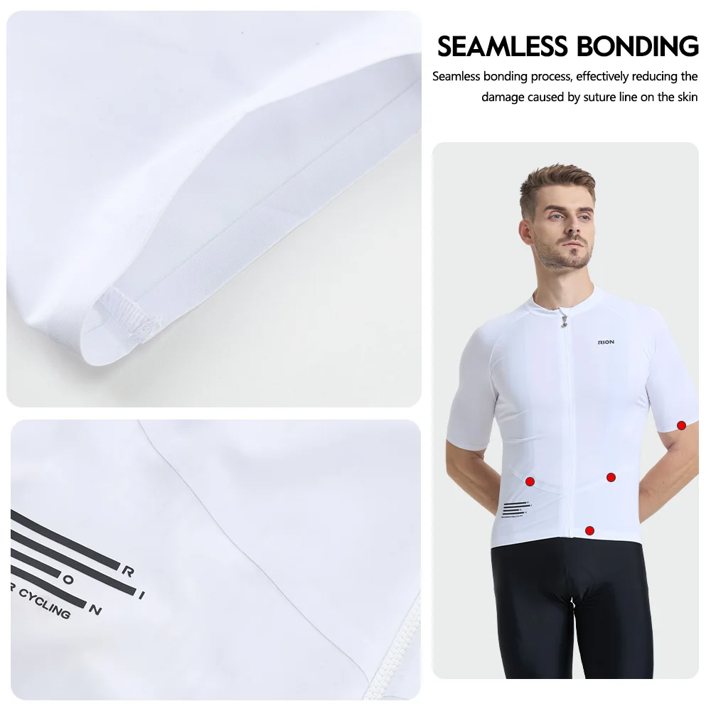 RION Men's Cycling Jersey MTB Bike Shirts Slim Fit Bicycle Clothes UPF 50+ Motocross Shirt Breathable Seamless Jerseys 20℃-35℃ 4