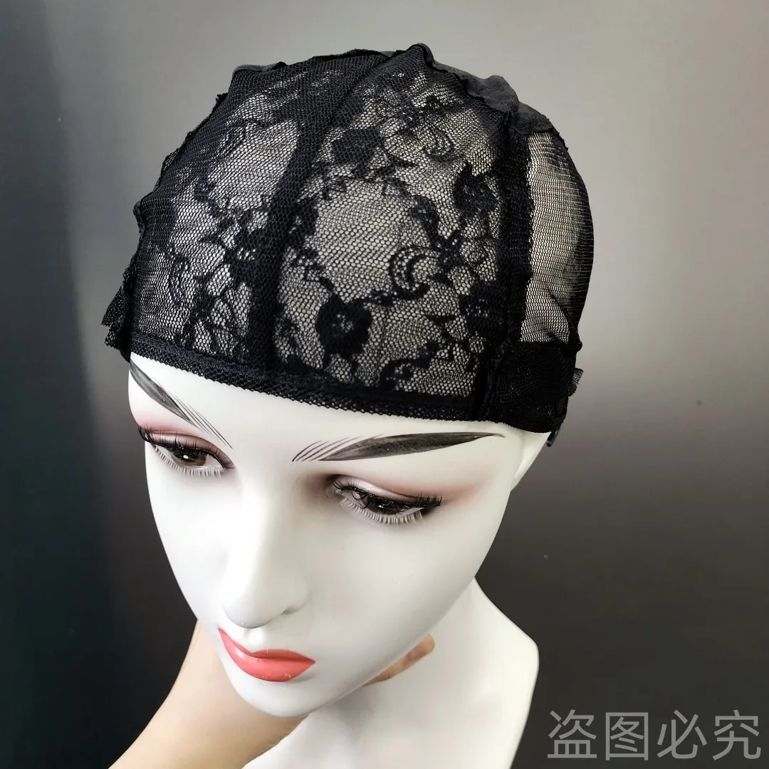 

5 Pcs/Lot Double Lace Wig Caps For Making Wigs And Hair Weaving Stretch Adjustable Wig Cap Hot Black Dome Cap For Wig Hair Net