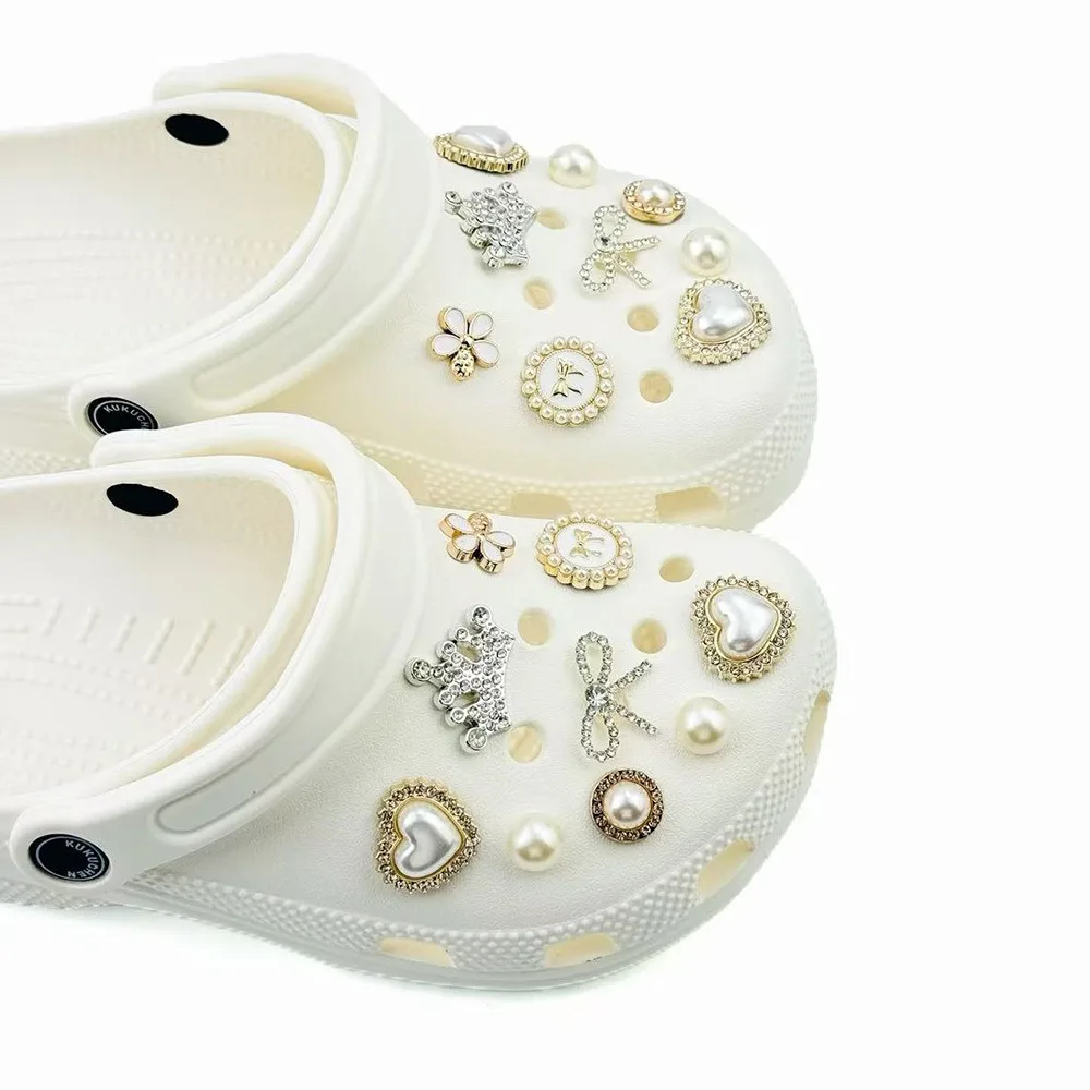 18PCS Schuh Charms Set Diamant Krone Bogen Herzförmige Perle Blume Schuh Dekorationen Schnalle für Sandalen Clogs DIY Zubehör geschenk – Detail 11