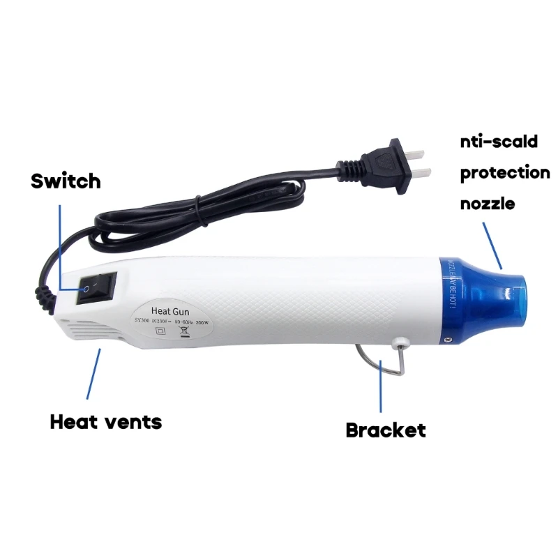 Embossing Heat Tool Gun Mini Heat Gun for Crafts and Heat Shrink Hot Air Gun - 300 Watt - Professional Grade