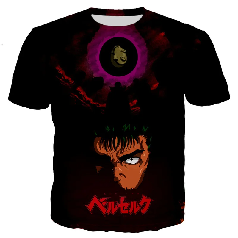 

Новинка 2023, футболка с изображением героев фильма берзер, мужская женская новая модная крутая футболка с 3D изображением берсерка, Повседневная стильная уличная одежда, топы, Прямая поставка