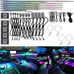 22 In 1 LED Strip Symphony Ambient Light 64 Color RGB Interior Atmosphere Lighting Universal Car Acrylic Guide Fiber Optic Lamp