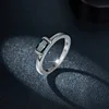 1CT Moissanite Sterling Silver Ring for Women Radiant Cut Lab Diamond with GRA Certificate 18K White Gold Plated Eternity Band 5