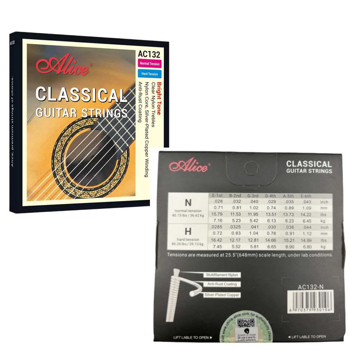 Alice Classical Guitar Strings 6 Pcs/Set/Nylon Core Strings  /AC148/AC158/AC108/AC130/AC139/AC136/AC132 /Guitar Parts Accessories -  AliExpress