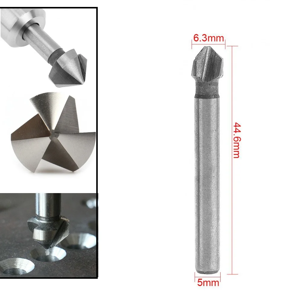 

3 Flute Countersink Drill Bit 90 Degree Chamfering Tools Chamfer Cutter 6.3-20.5mm Chamfering Cutter Wood Metal Hole Drilling