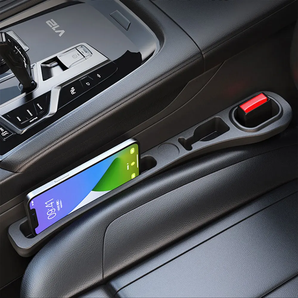 Car Seat Gap Filler Organizer Pu Waterproof car seat gap filler With 2 Grooves Storage Auto Interior Accessorie 2pc