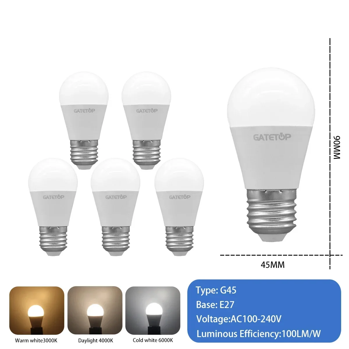 6pcs G45 E27