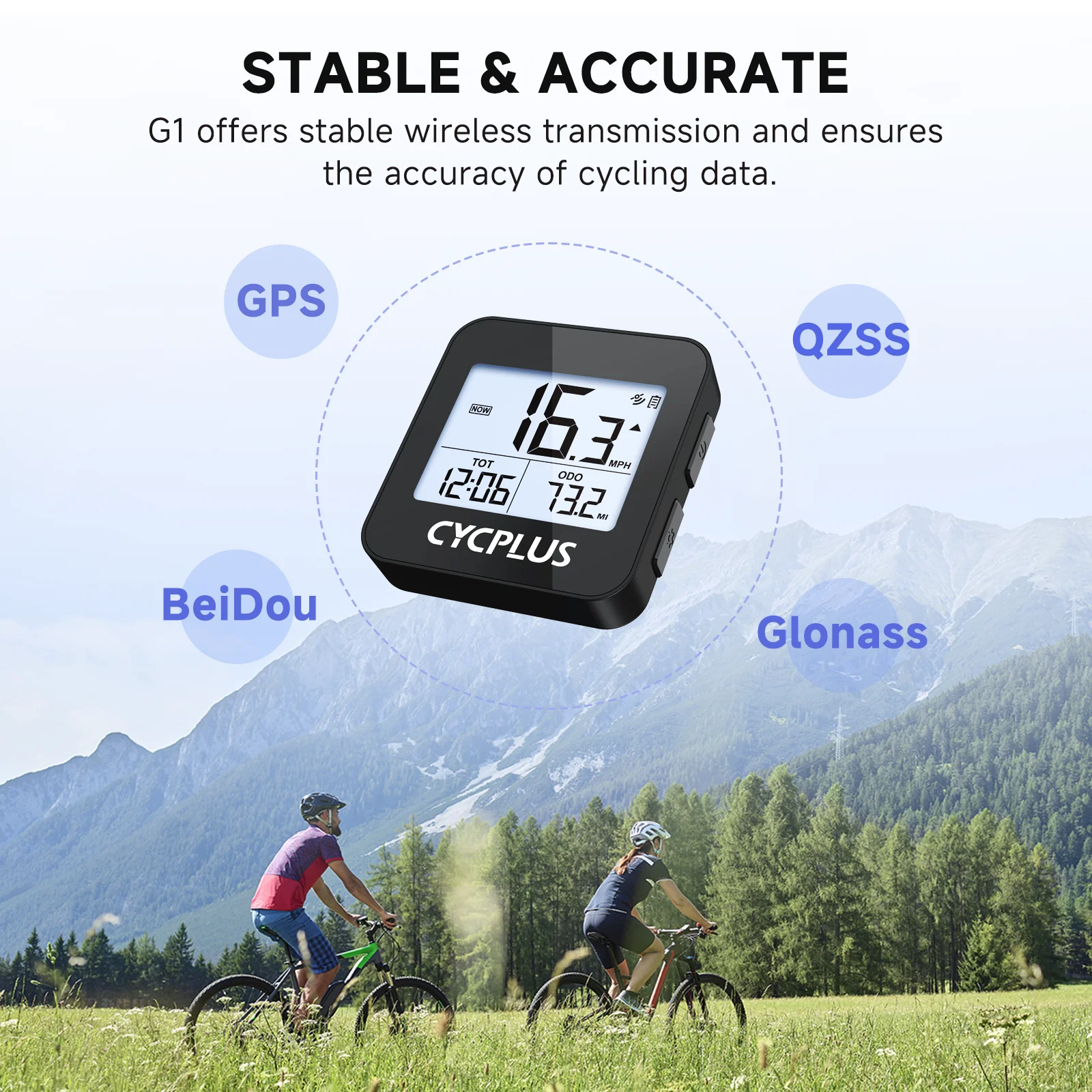 CYCPLUS ワイヤレスストップウォッチ GPS バイクコンピュータ防水 IPX6 