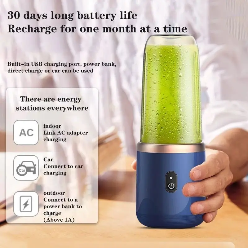 Dropship Electric Portable Juicer Household Usb Rechargeable Juice Machine  Small Portable Juicer 500ml ABS Plastic 889 to Sell Online at a Lower Price