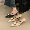 2025 Flower Pointed Toe High Heels Women Luxury Designer Sandals Female Summer Elegant Fashion Pumps Flower Mule Slippers Women 1