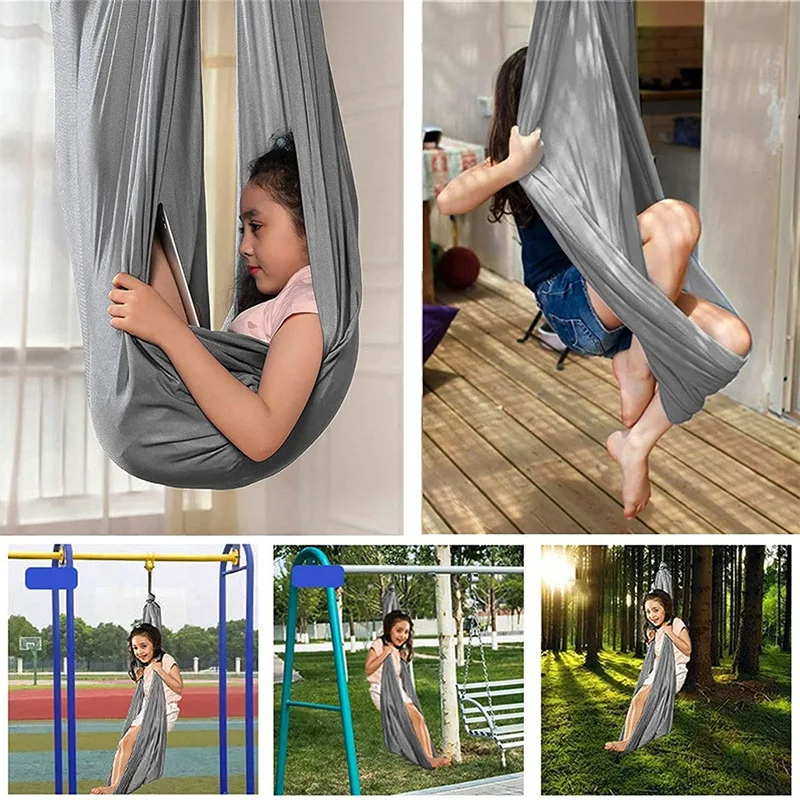 Stretch Hammock for Kids Indoor and Outdoor Swing Kids Sensory Soft Stretch Swing Hammock Yoga Items swing toy