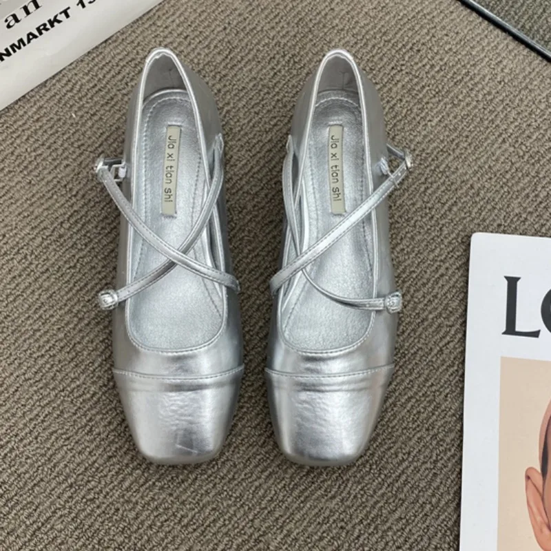 Mary Jane Shoes for Women  Retro Medium Heeled Women's Single Shoes Soft and Comfortable Red Ballet Shoes Zapatos De Mujer
