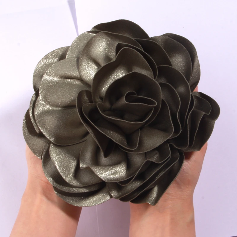 19cm super große Blume beliebt in Europa handgemachte Satin blume künstliche Blumen für Hochzeit Braut Dekoration – Detail 5