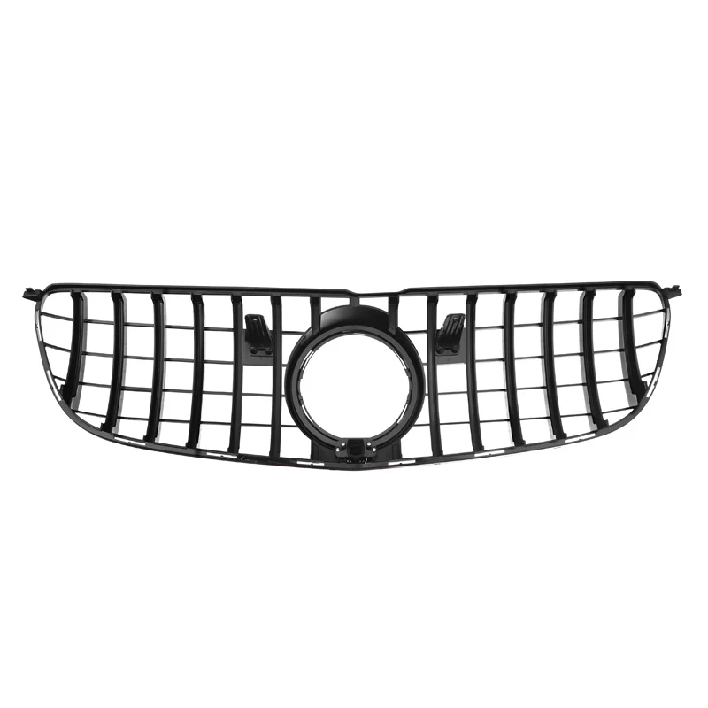 Abs gt style grill für mercedes-benz gls klasse x166 glänzend schwarz front grill 2016 2017 2018 2019 mit kamera loch car zubehör – Detail 5