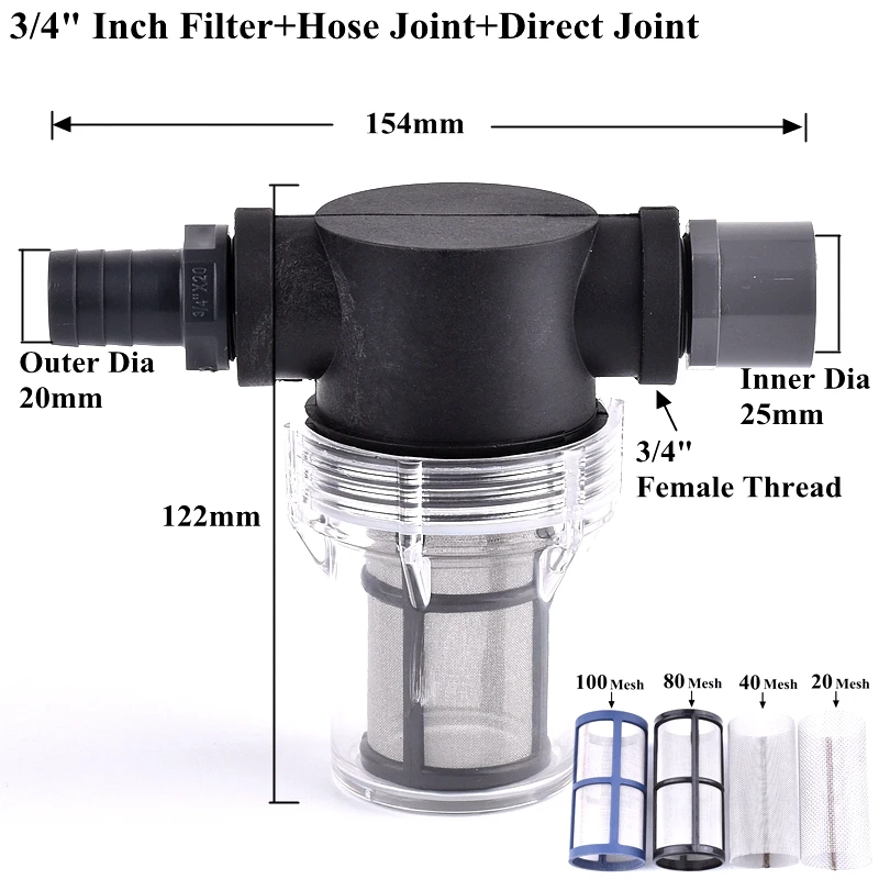 1/2 3/4 Inch Watering Irrigation Filter For IBC Ton Barrel Filter Ton Barrel Joint Garden Hose Connector Aquarium Pump Strainer 