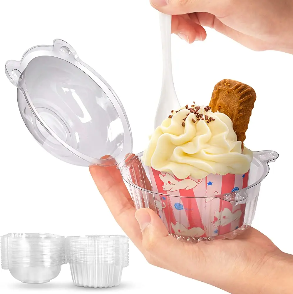 50PackIndividualCupcakeContainersPlasticClearCupcakeContainers