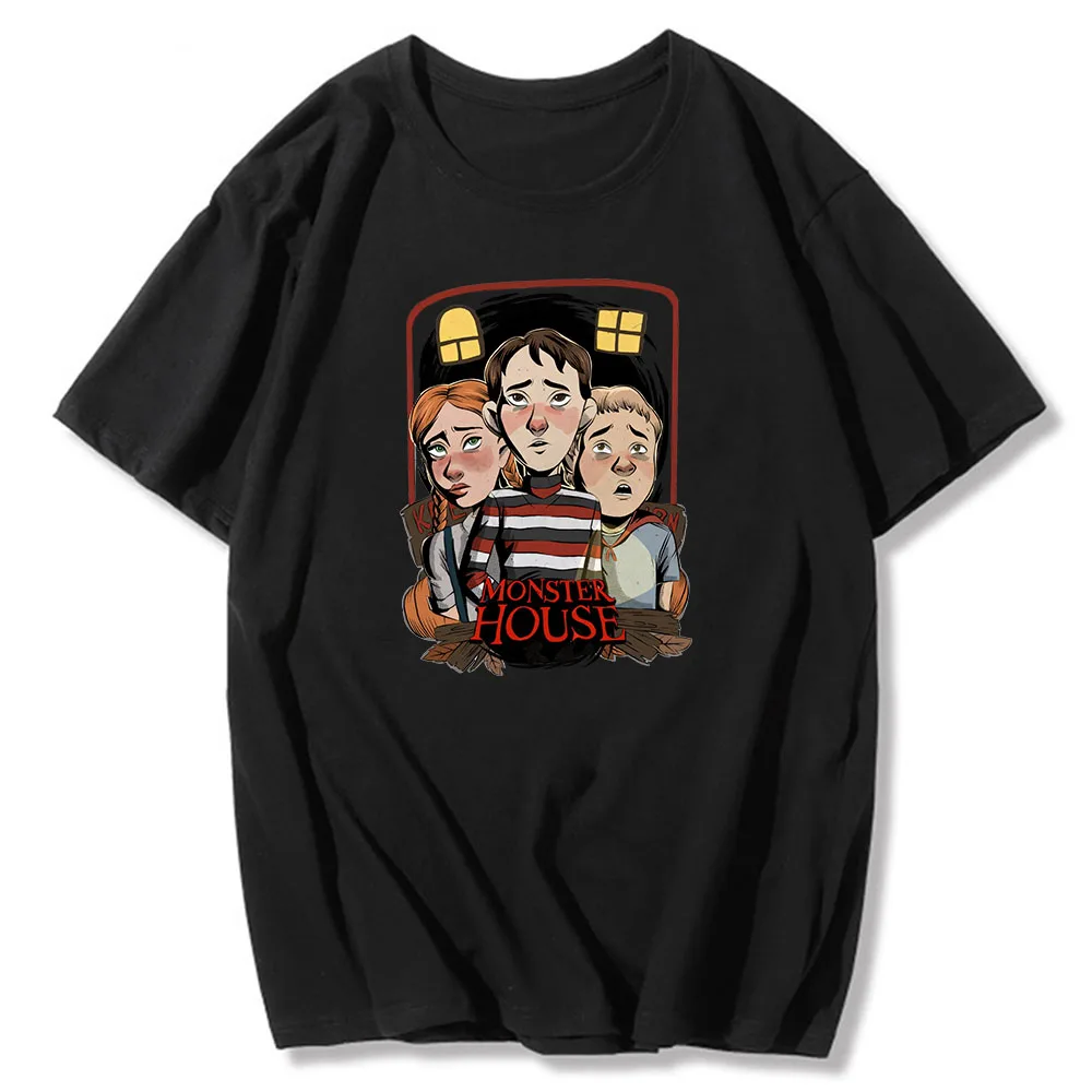Monster House Cartoon Print Harajuku Kawaii Retro Unisex T-shirt
