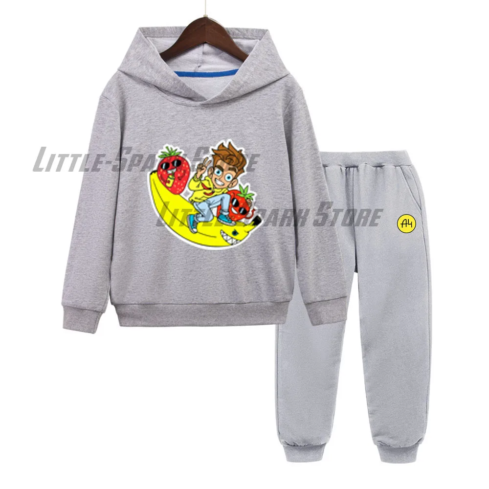 Merch A4 "LAVA LAVA" А4 Kids Hoodies Pants Suit Влад a4 Бумага boy girl Pullover Sweatshirts two-piece Autumn Baby boy clothes 3