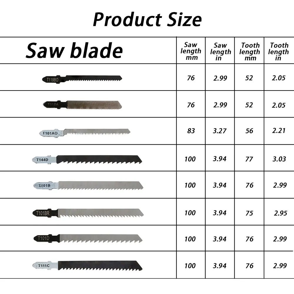 Jigsaw Blades Wood Cutter Saw Blade T118A T111C T101B T101AO T119BO T101D T144D for Bosch Dewalt Hitachi Makita Festool 40PCS