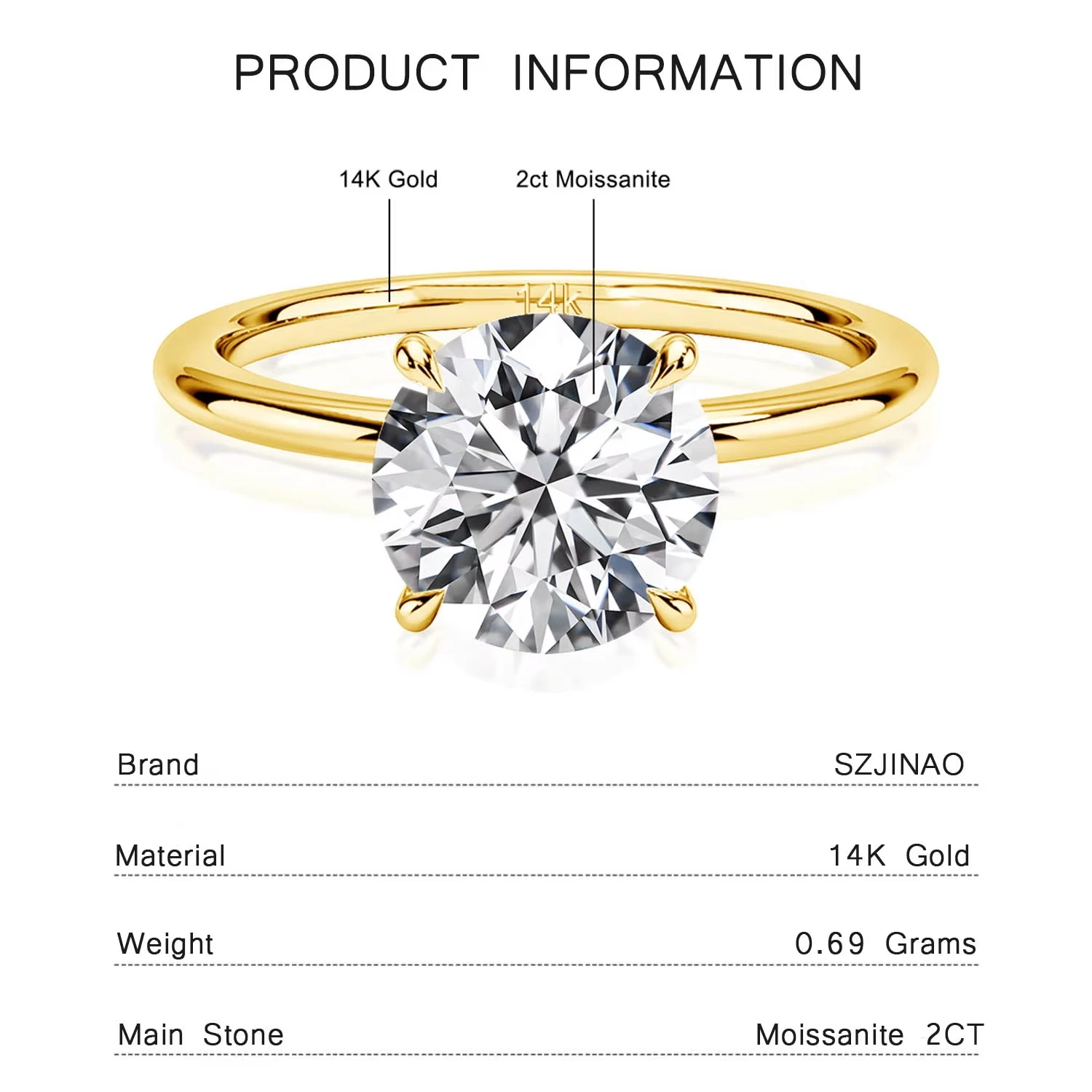14K Gold 2ct