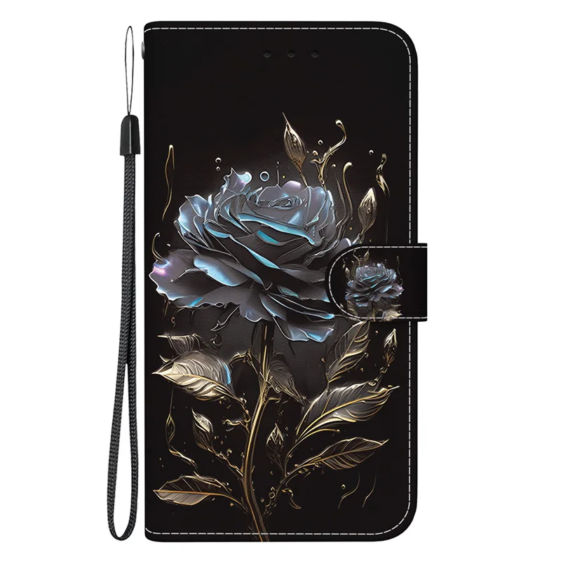 Elegant 3D Fashion Leather Magnetic Flip Wallet Phone Case with Artistic Design
