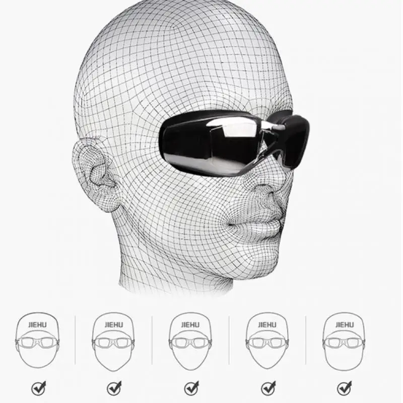 Adult -1.5 To -8.0 Myopia Electroplated Swim Glasses Waterproof Anti Fog Swim Goggles Custom Different Left Right Eye Degrees 5