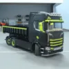 770S 1/14 RC Hydraulic Dump Truck 6x6 Metal Roll On Off Full Dumper 3-speed Car Rear Axle Lifting Steering Light Sound Set Toys 1