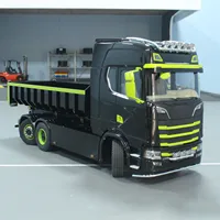 770S 1/14 RC Hydraulic Dump Truck 6x6 Metal Roll On Off Full Dumper 3-speed Car Rear Axle Lifting Steering Light Sound Set Toys 1