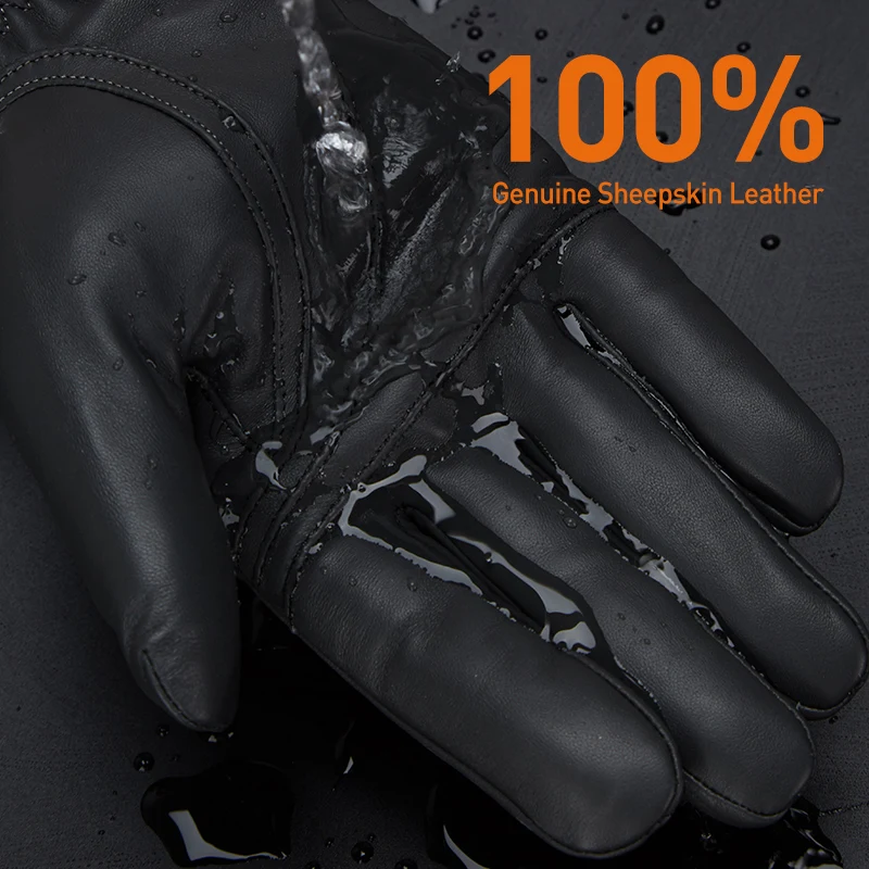 BISON DENIM Guantes de piel de oveja de invierno para hombre, guantes de  mensajes de texto con forro de cachemira cálidos para conducir