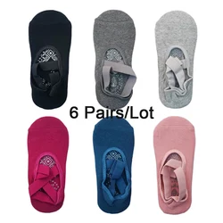 Women's Non-Slip Yoga & Dance Socks with Straps - Pack of 6 Pairs - EUR 35-40 US 4.5-8.5 (6 Pairs Mixed)