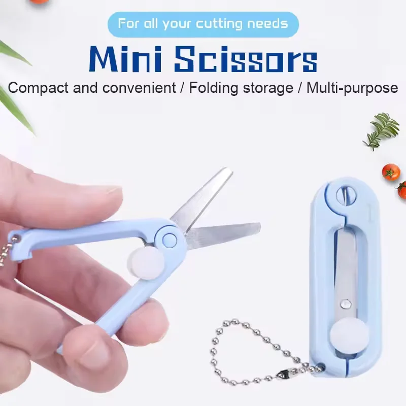 휴대용 미니 텔레스코픽 가위 열쇠고리 펜던트 수제 가위 DIY 종이 커팅 나이프 학생용 문구 가위