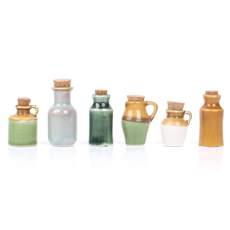 1:12 Dollhouse Miniature Ceramics Jar Seasoning Jar Kitchen Toy Home Decor Dollhouse Mini Accessories ceramics bathroom accessories set portable soap dispenser mouthwash cup toothbrush cup lotion bottle soap box home washing set