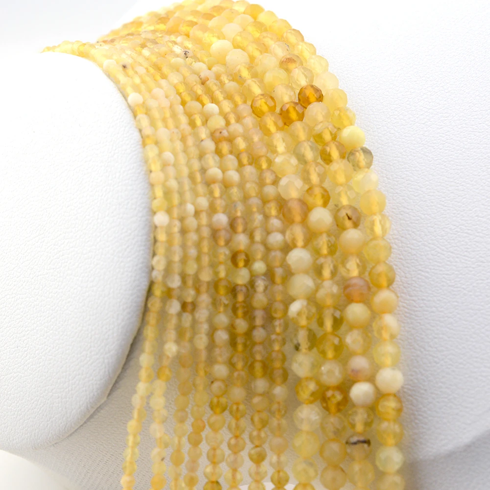 Natural Yellow Opal Faceted Round Beads 2mm,3mm,4mm，Fine Jewelry Making, DIY Bracelet And Necklace 3