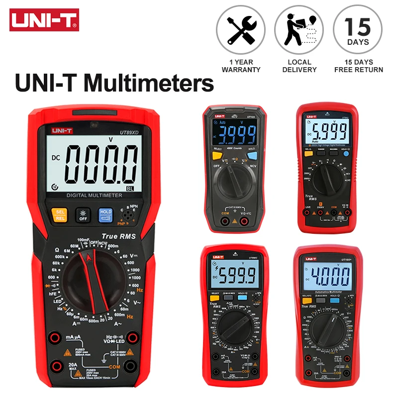 มัลติมิเตอร์ดิจิตอล UNI-T รุ่น UT89XD UT89X UT890C UT890D+ UT123 UT123D UT105+ มัลติมิเตอร์แบบมืออาชีพ เครื่องทดสอบไฟฟ้า มัลติมิเตอร์ 1