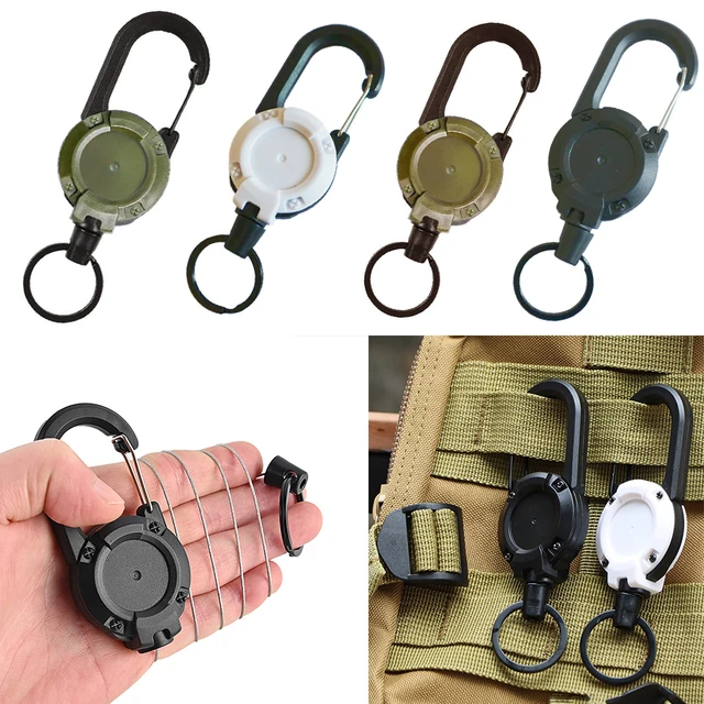 Heavy Duty Retractable Pull Badges ID Reel Carabiner Key Chain